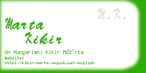 marta kikir business card